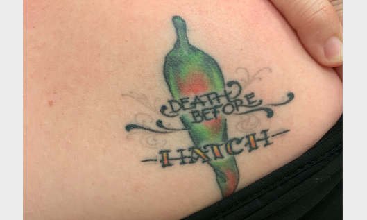 Daneya Esgar and her tattoo